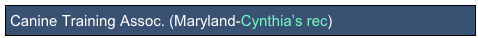 Canine Training Assoc. (Maryland-Cynthia’s rec)